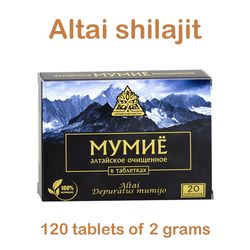 Altai shilajit 120 tablets x 2gr natural mountain shilajit, Supports Healthy, Improves Immune System Function