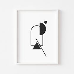 mid century digital poster, abstract modern art print, printable wall art, wall decor, art print, downloadable art