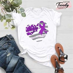 pancreatic cancer awareness shirt, purple ribbon shirt, cancer ribbon gifts, pancreatic cancer warrior shirt, cancer fig
