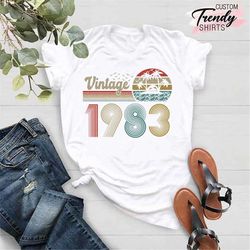 1983 vintage birthday t-shirt, 40th birthday gift for friend, 40 birthday shirts, classic 1983 shirt, 40th birthday shir
