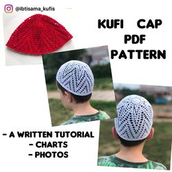 Crochet kufi hat PDF pattern