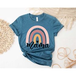 Mama Rainbow Shirt,Mother's Day Gift Shirt,Gift for Mom,Mom Shirt,Trendy Mom T-Shirts,New Mom Gift,Baby Announcement Shi