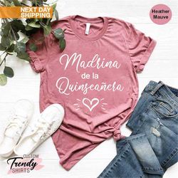 Madrina de la Quinceanera Shirt, Madrina Gift, Mexican Shirt for Women, Quinceanera Gift, Sweet 15 Birthday Party Shirt,