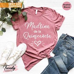 madrina de la quinceanera shirt, madrina gift, mexican shirt for women, quinceanera gift, sweet 15 birthday party shirt,