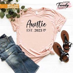 customized auntie est shirt, auntie gift, shirt for aunt, new aunt shirt, new aunt gift, baby announcement shirt aunt,ba