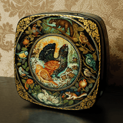 Wildlife lacquer box painted decorative MADE TO ORDER art
