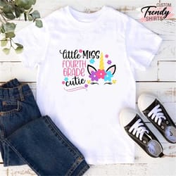 fourth grade shirt girls, girls back to school gift, 4th grade girl shirt, first day of school shirt, hello fourth grade