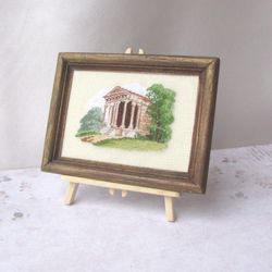 Embroidery kit for a miniature tapestry for the dollhouse "Ancient Greek Temple" in 1/12 scale