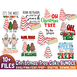 christmas tree cake svg bundle,most wonderful time of the year christmas tree cakes svg