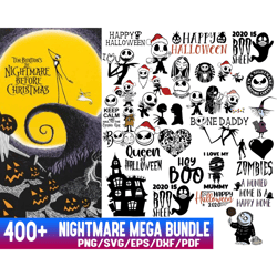 400 files the nightmare before christmas svg bundle, jack skellington svg, nightmare before christmas svg, instant downl
