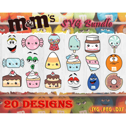 20 files m&ms faces bundle svg