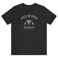 vintage diamond dogs club member t-shirt, funny distressed richmond short sleeve shirt