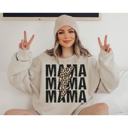 leopard mama sweatshirt, mom sweatshirt, retro mama shirt, cheetah mama sweatshirt, mama crewneck, mother's day