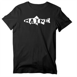 maine trout unisex short sleeve t-shirt, 207 fishing shirt for women and men
