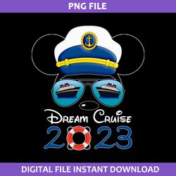 dream cruise 2023 png, dcl captain hat mickey head png, mickey png, disney png digital file