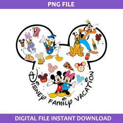 disney family vacation png, mickey and friends png, disney png digital file