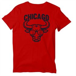 cool vintage bull of chicago t-shirt, distressed chicago skyline basketball short sleeve unisex shirt, windy city appare