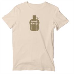 drink water unisex short sleeve t-shirt, military army basic training canteen shirt