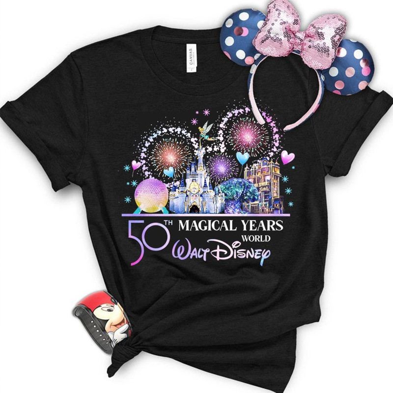 Disney 50th Anniversary Shirt, Disneyland Shirt, Retro Disneyland Vintage Tee, Disney 50 Years Of Wonder Tee
