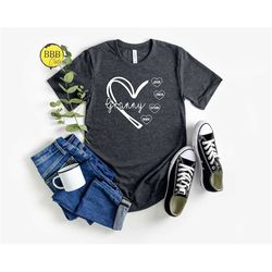 personalized granny shirt with grandkids names, grandma heart shirt, custom granny gift, custom grandma tee, granny gift