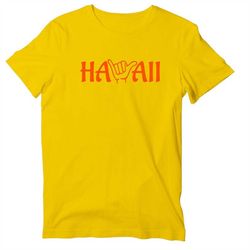 hawaii hang loose short sleeve unisex shirt, state of hawaii shaka t-shirt for women and men