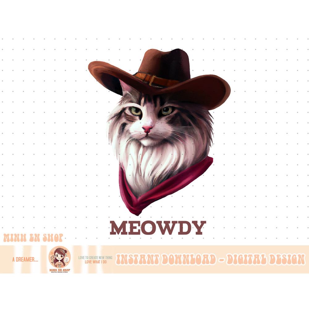Meowdy Howdy Cowboy Cat Cute Pun Funny Animal Western Sherif T-Shirt copy.jpg