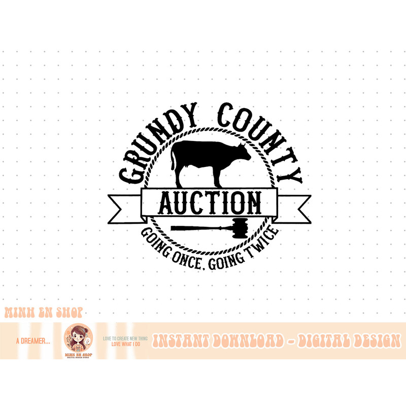 Retro Cow Cattle Grundy County Auction Western Country Farm T-Shirt copy.jpg