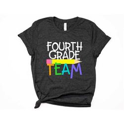 fourth 4th grade team teacher shirt squad t-shirt tshirt minimalist womens unisex elementary teacher faculty school staf