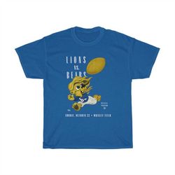 1944 vintage detroit lions - chicago bears football program cover - heavy cotton tee