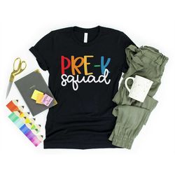 school teacher shirt pre-k preschool squad tee t-shirt minimalist womens unisex elementary back to school first day