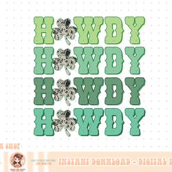 retro cowhide western howdy st patricks day irish shamrock png
