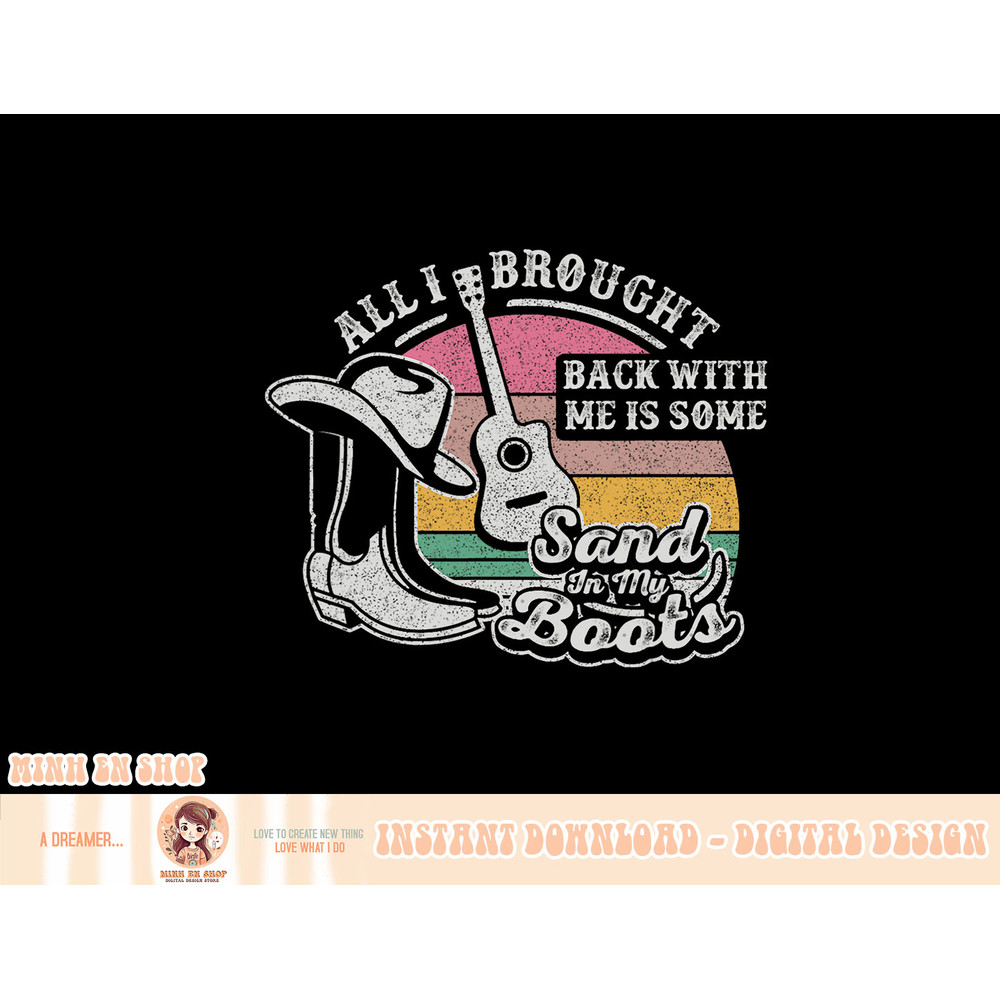 Retro Sand In My Boots Western Cowgirl Boots Guitar Cowboy T-Shirt copy.jpg