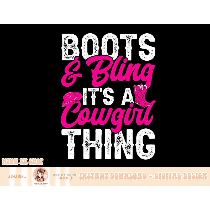 Rodeo Western Country Southern Cowgirl - Boots & Bling T-Shirt copy.jpg