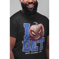 Detroit  Football Happy Halloween (I heart tee) Lions shirt with a twist. Two styles to choose new tee look or worn down
