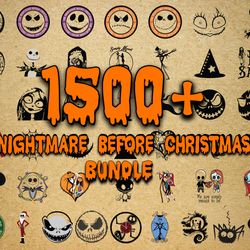 1500 file nightmare before christmas svg , digital download