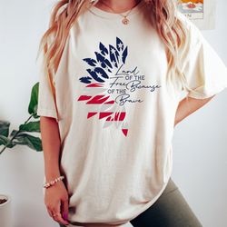 land of the free tshirt, 4th of july tshirt, american flag sunflower tshirt, patriotic tshirt