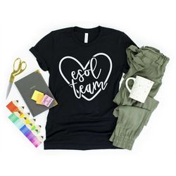 school teacher shirt esol squad team tee t-shirt minimalist womens unisex elementary back to school first day english se