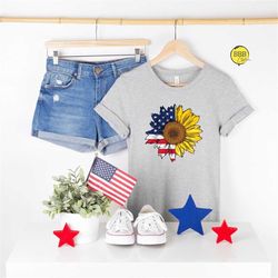 america sunflower shirt, 4th of july shirt, usa shirt, american flag shirt, cute usa shirt, freedom shirt, america shir