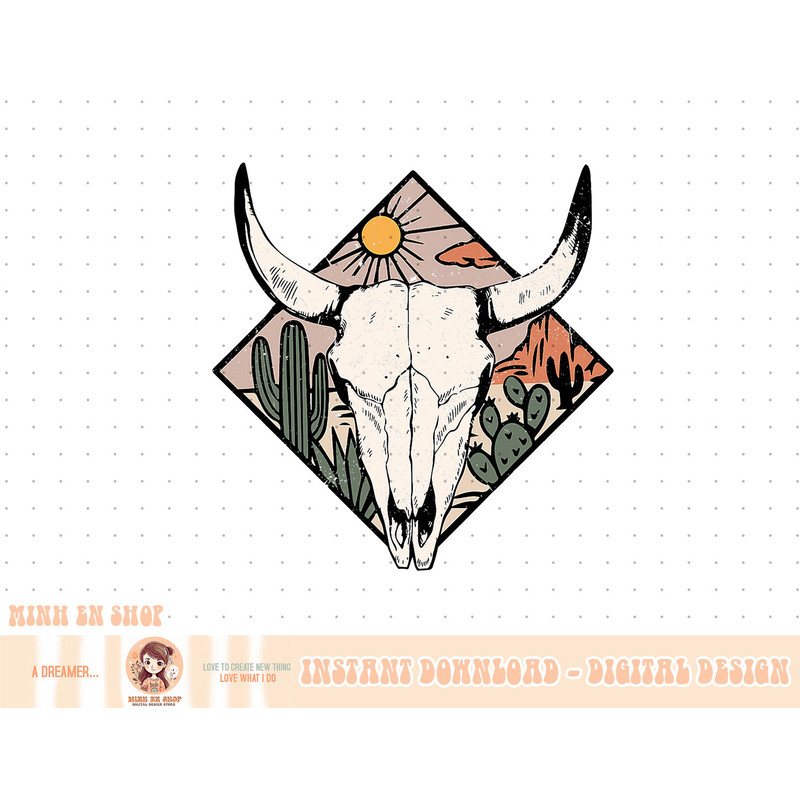 Vintage Country Western Desert Bull - Cool Country Bull Head T-Shirt copy.jpg
