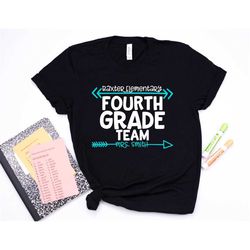 teacher shirt fourth 4th grade team tee t-shirt unisex elementary back to school first day appreciation group gift schoo
