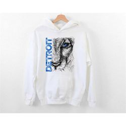 detroit football hand drawing hoodie, detroit football team vintage sweatshirt,  american football hoodie, men women foo