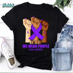 in may we wear purple lupus awareness vintage t-shirt, lupus awareness shirt, we wear purple in lupus awareness shirt