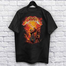 rip the lightning t-shirt unisex (for men and women) demon shirt heavy metal funny shirts. metalhead shirt music tee ret