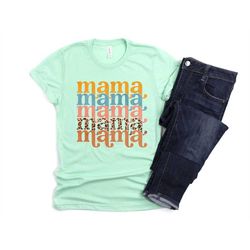 cute mom shirt mama stacked leopard unisex tee cute gift for her mother's day