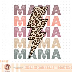 vintage mama lightning bolt leopard mom life mother's day png