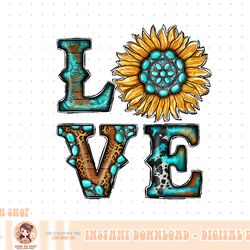 western country boho turquoise love sunflower rodeo cowgirl png