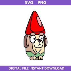 bluey red hat gnome svg, bluey svg, cartoon svg, png digital file
