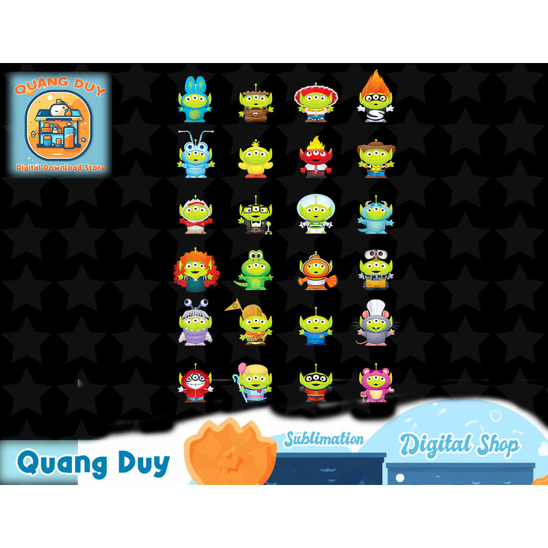 Pixar Toy Story Aliens as Pixar Characters T-Shirt copy.jpg