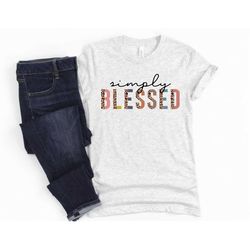 easter shirt simply blessed half leopard unisex tee cute gift for her encouraging inspiring christian shirt