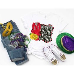 mardi gras shirt crawfish put some south in your mouth t-shirt tee bourbon st laissez les bons temps rouler